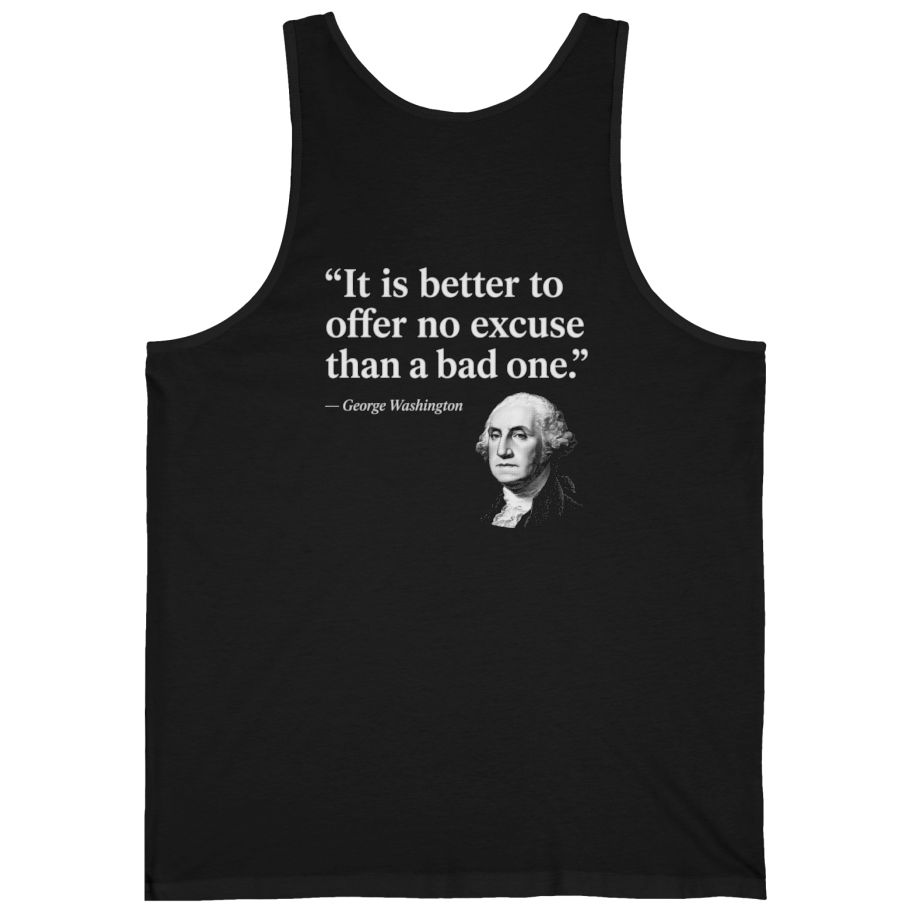 George Washington No Excuse Back Print Tank Top - Black back