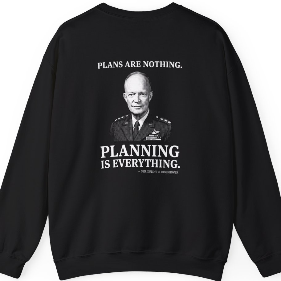 Eisenhower Planning Everything Back Print Sweatshirt - Black back