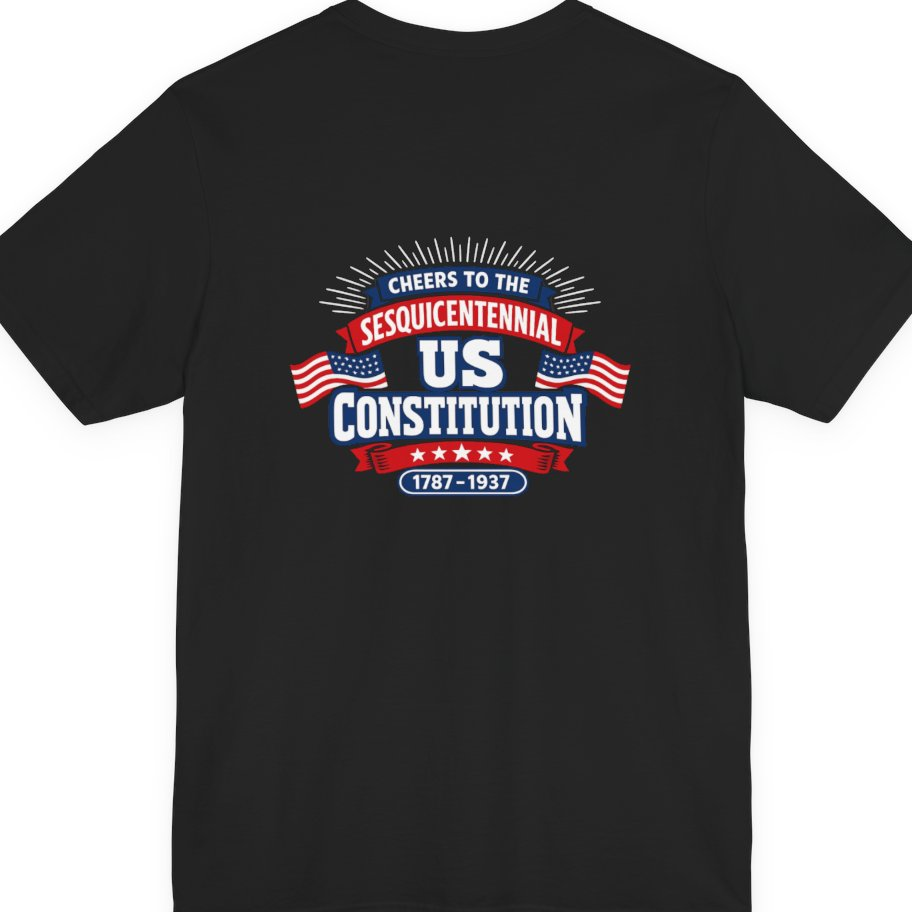 Cheers To The Sesquicentennial Us Back Print Premium Tee - Black back