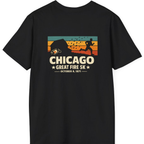 Chicago Great Fire 5K Retro Back Print T-Shirt - Black back