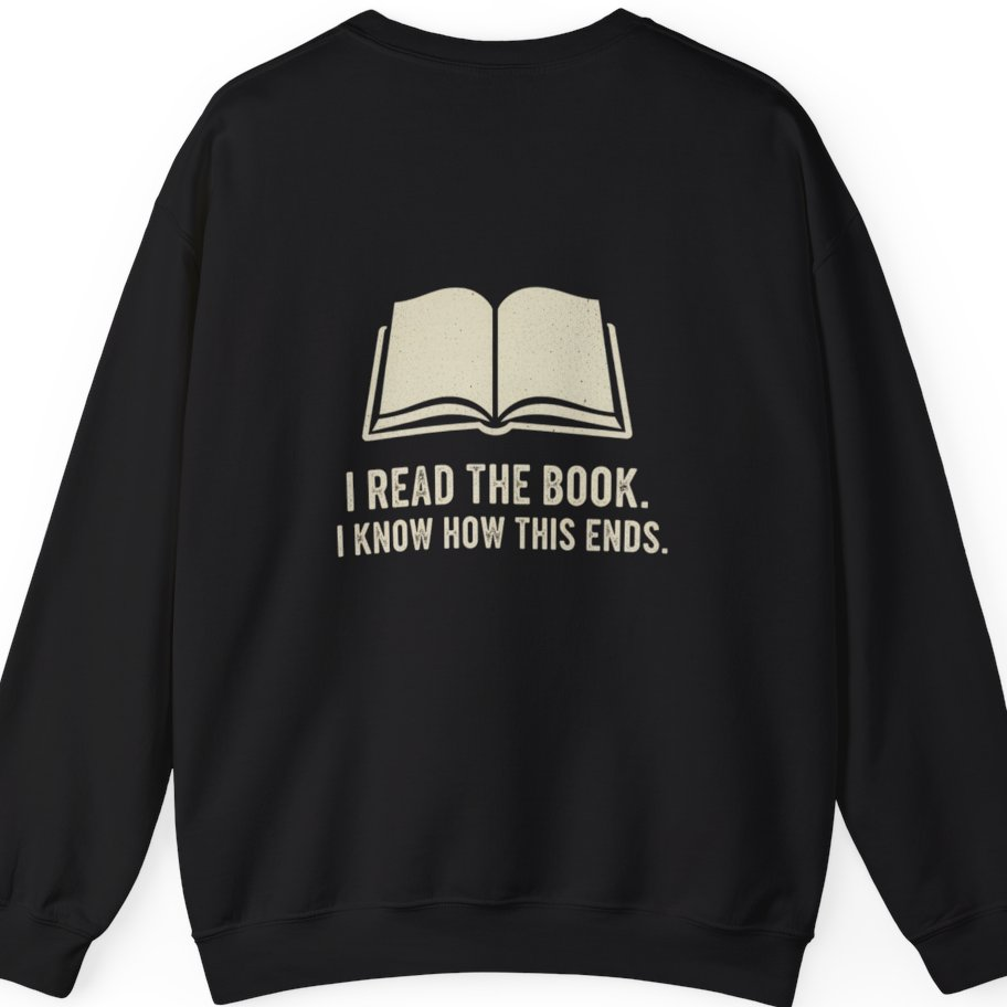 I Read The Book Back Print Sweatshirt - Black back
