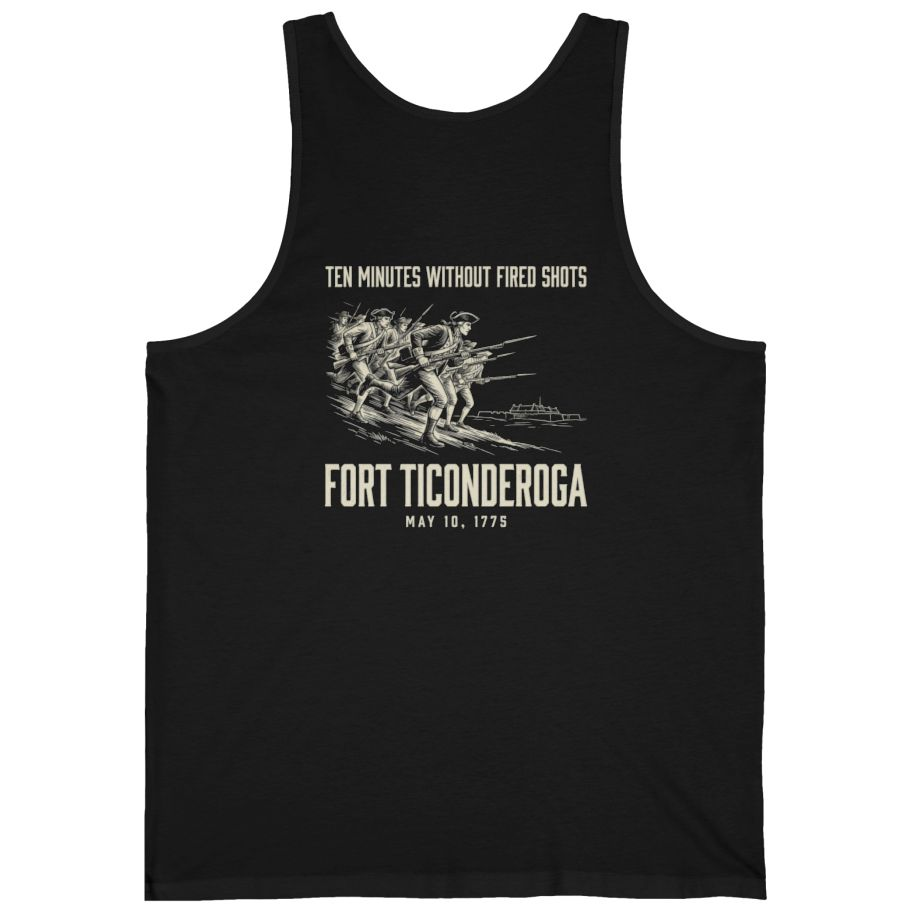 Fort Ticonderoga Ten Minutes Back Print Tank Top - Black back