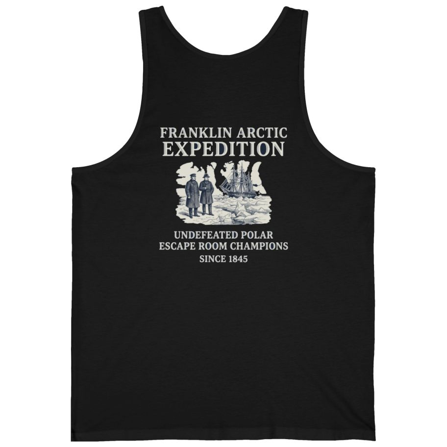 Franklin Arctic Expedition Escape Room Back Print Tank Top - Black back