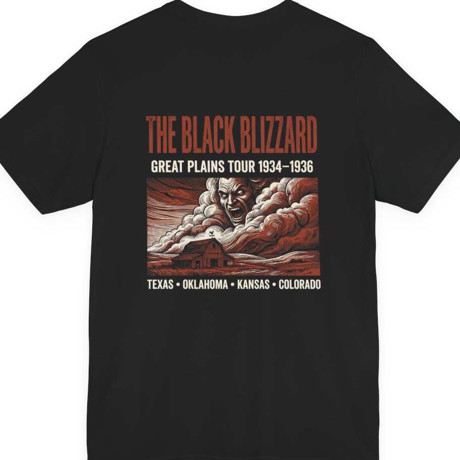 Black Blizzard Dust Tour Back Print Premium Tee - Black back