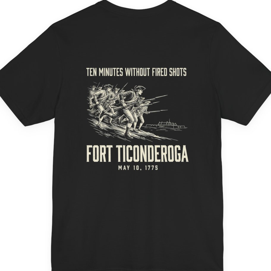 Fort Ticonderoga Ten Minutes Back Print Premium Tee - Black back
