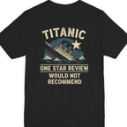 Titanic One Star Review Back Print Premium Tee - Black back