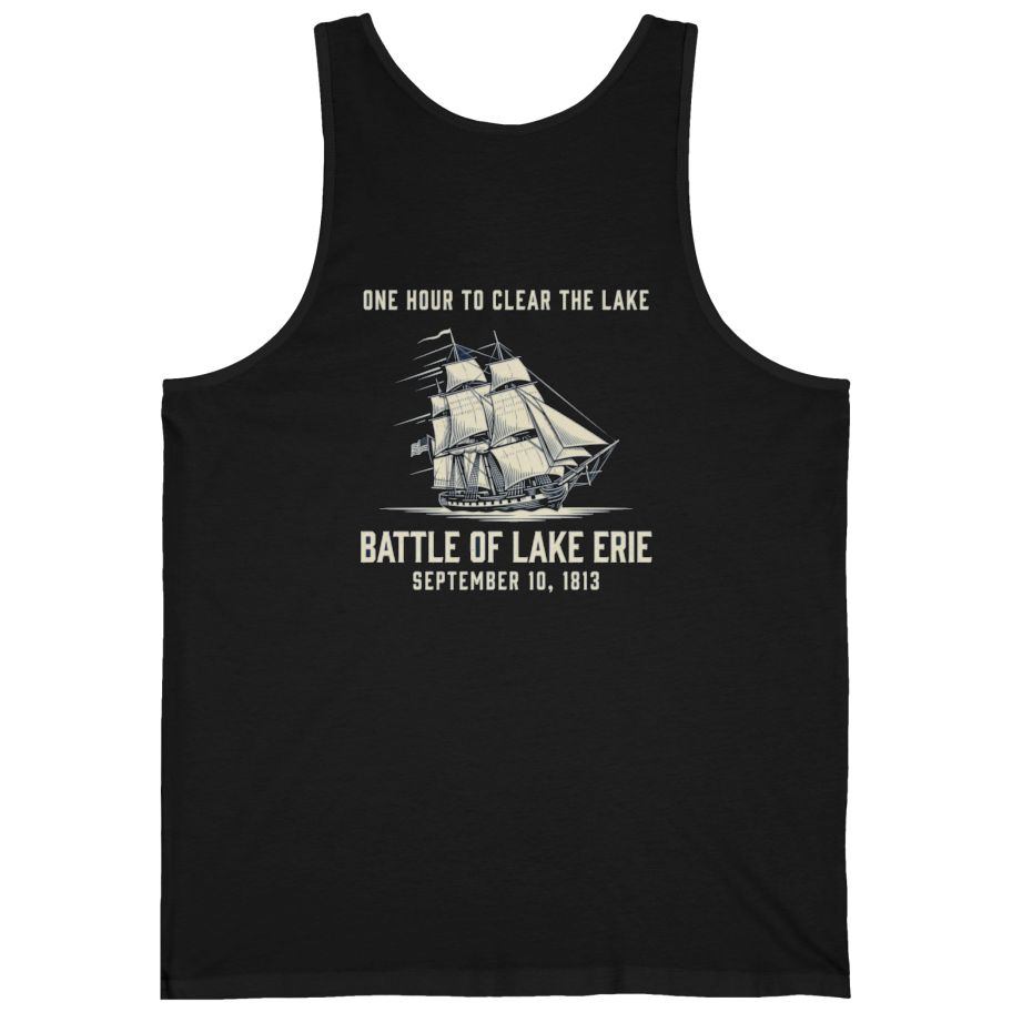 Battle of Lake Erie Back Print Tank Top - Black back