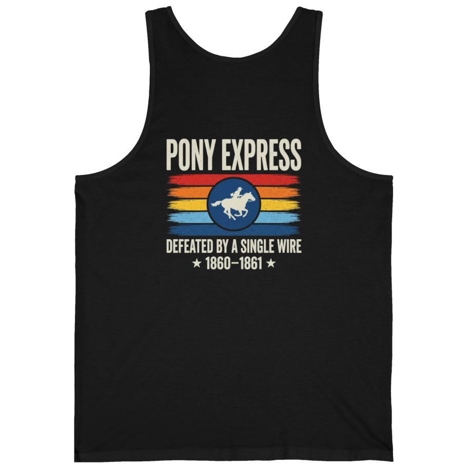 Pony Express Memorial Back Print Tank Top - Black back