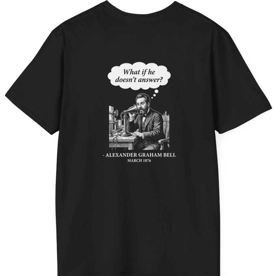 First Phone Call Panic Back Print T-Shirt - Black back