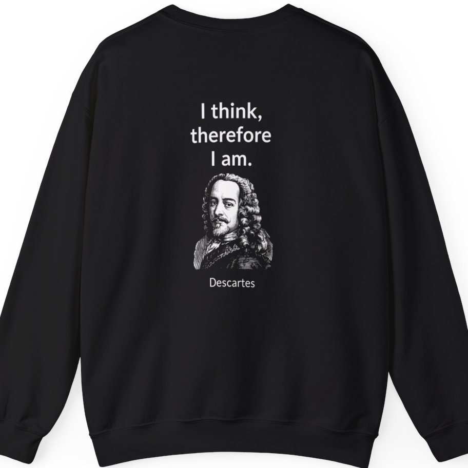Cogito Ergo Sum Back Print Sweatshirt - Black back
