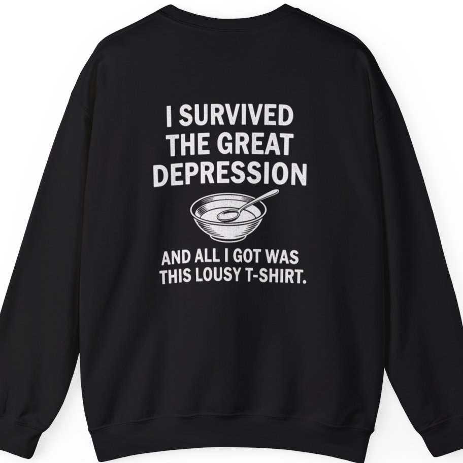 Great Depression Back Print Sweatshirt - Black back
