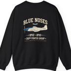 Blue Nosed Fighter Group Back Print Sweatshirt - Black back