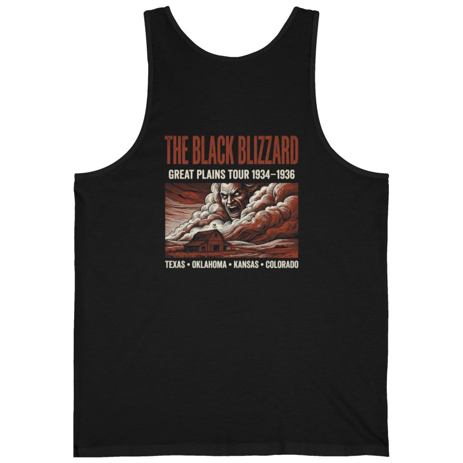 Black Blizzard Dust Tour Back Print Tank Top - Black back
