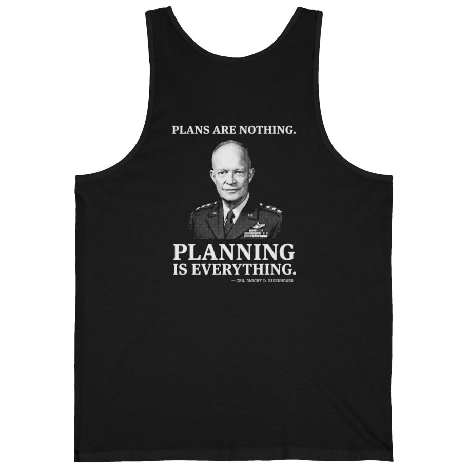 Eisenhower Planning Everything Back Print Tank Top - Black back