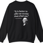 George Washington No Excuse Back Print Sweatshirt - Black back