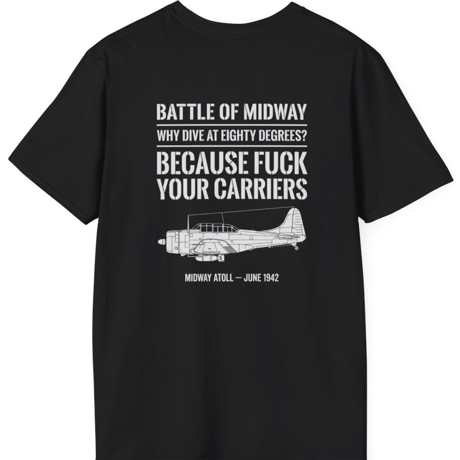 Battle of Midway Back Print T-Shirt - Black back