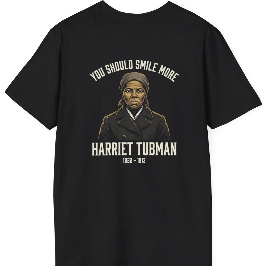 You Should Smile More Harriet Back Print T-Shirt - Black back