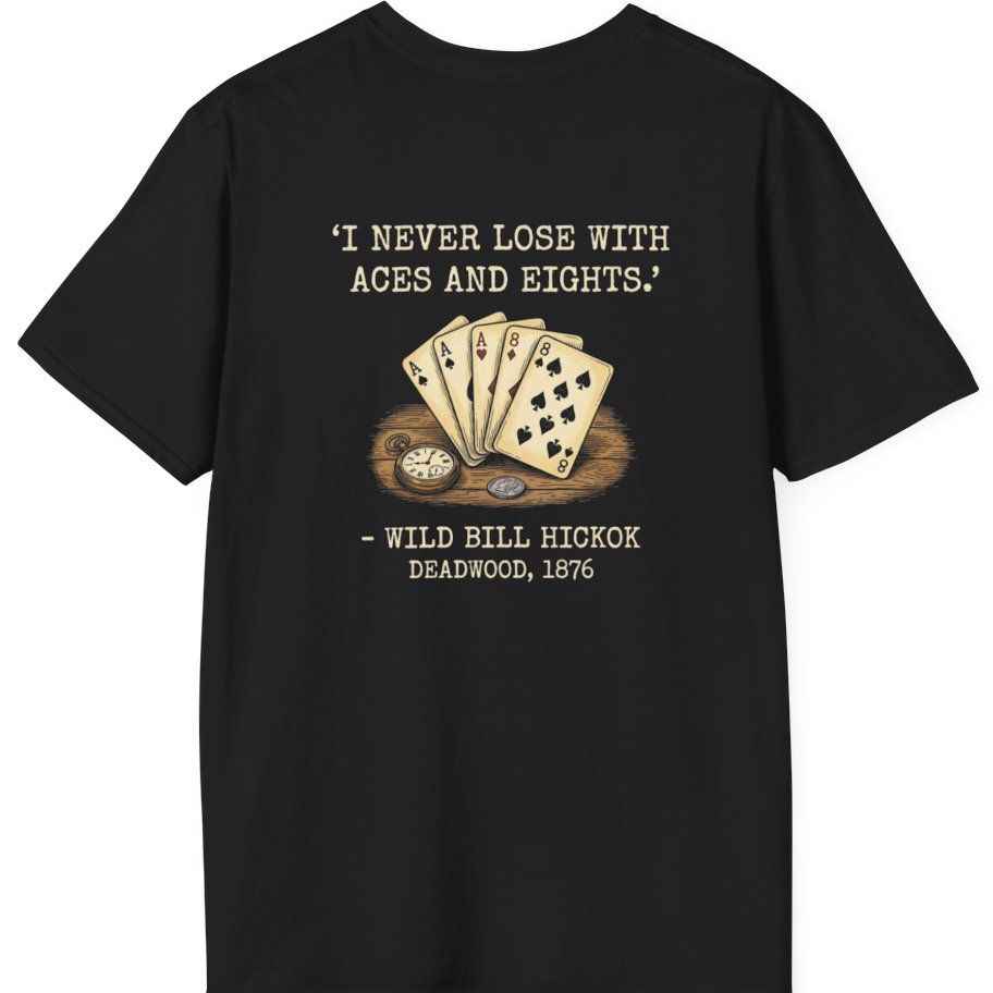 Dead Mans Hand Poker Back Print T-Shirt - Black back