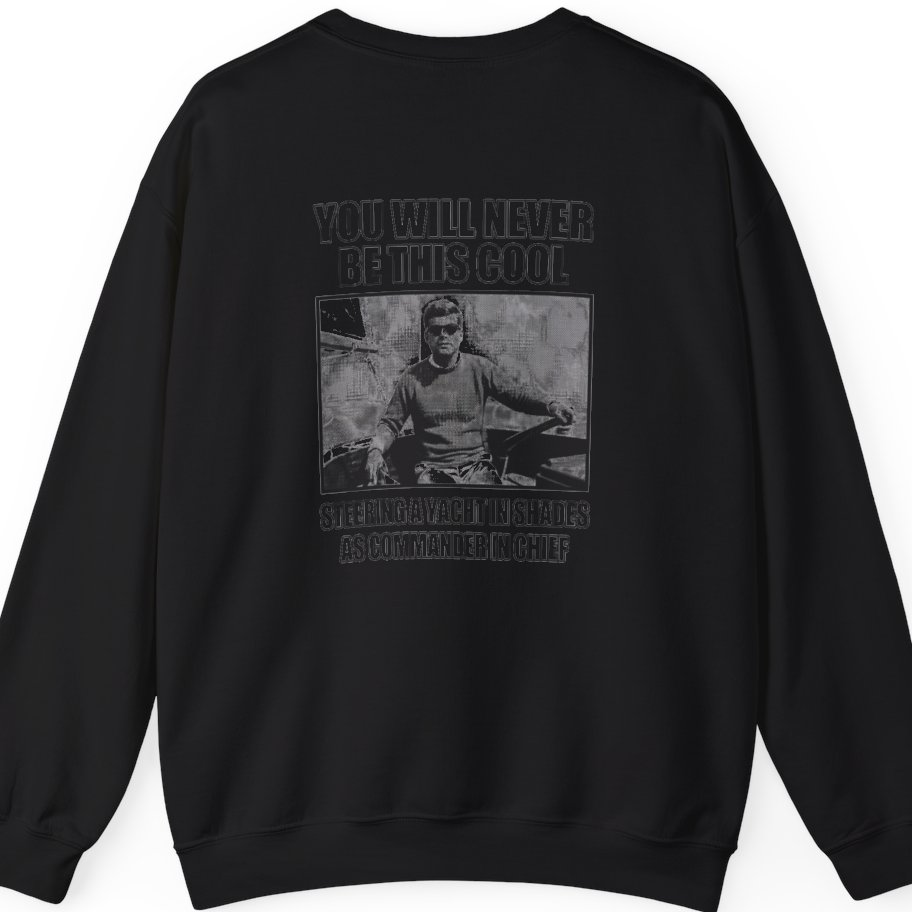 Jfk Yacht Sunglasses Flex Back Print Sweatshirt - Black back