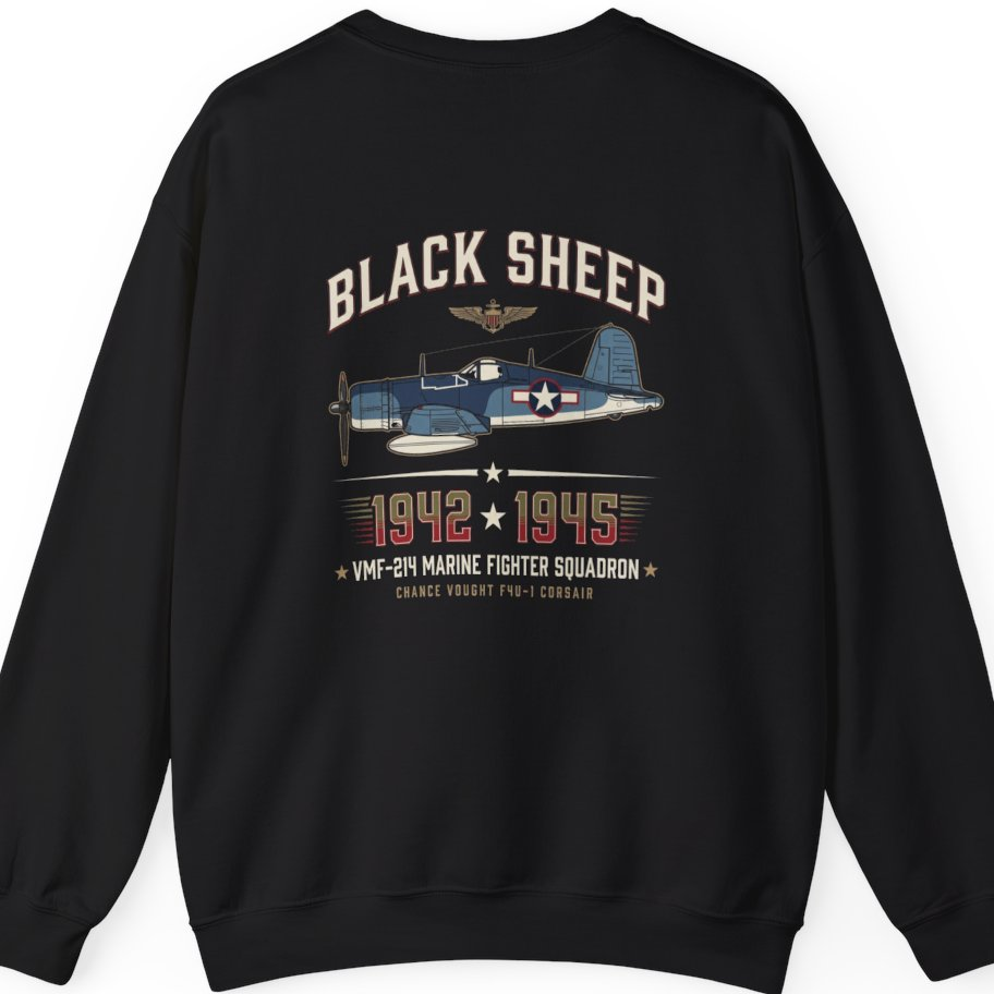 Black Sheep Squadron Crest Back Print Sweatshirt - Black back