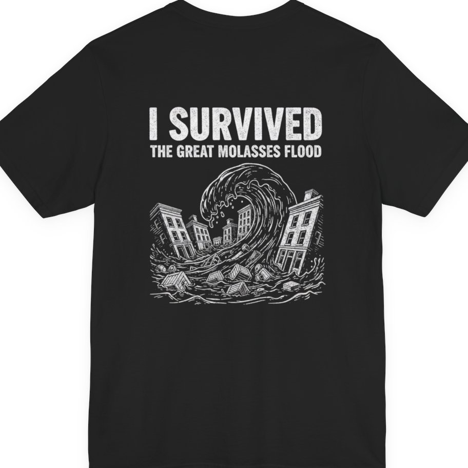 Great Molasses Flood Back Print Premium Tee - Black back