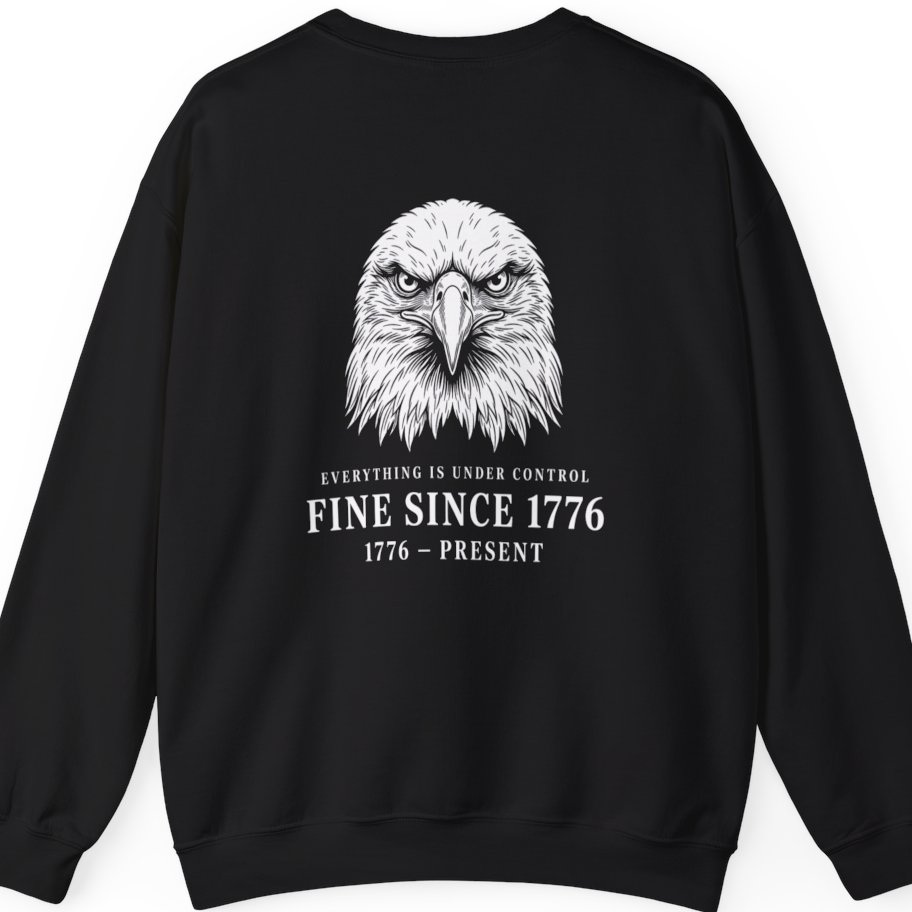 Stressed Eagle Fine Since Back Print Sweatshirt - Black back