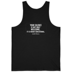 Your Silence Is Educational Back Print Tank Top - Black back