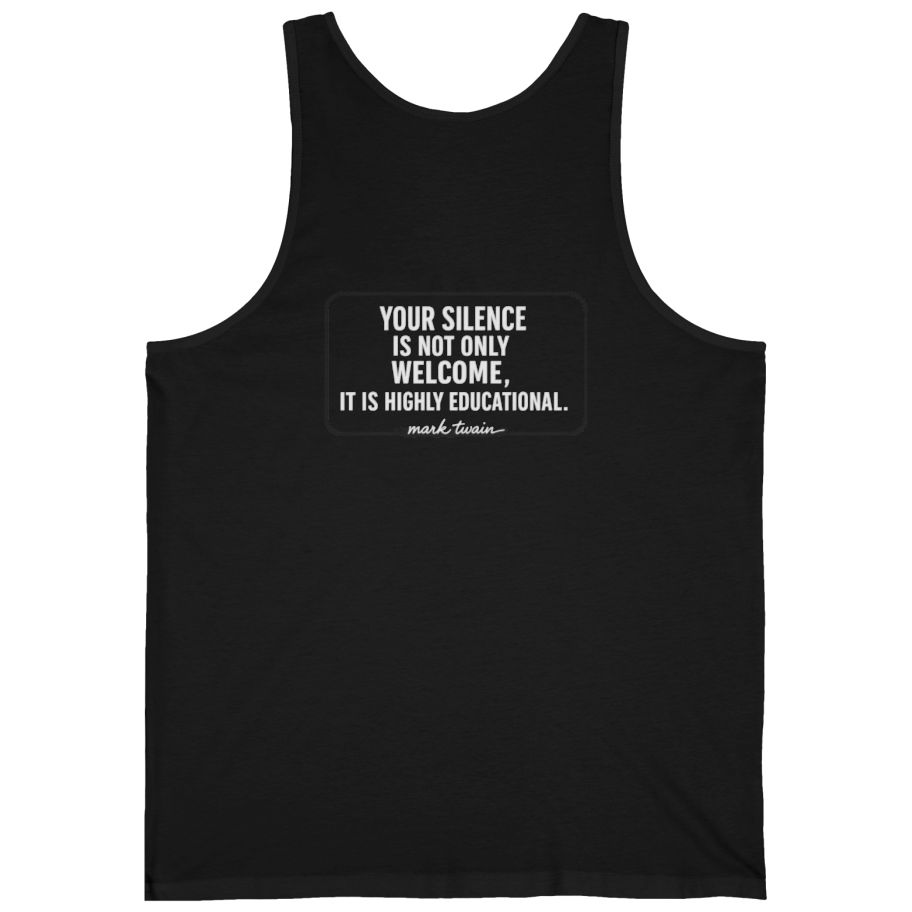 Your Silence Is Educational Back Print Tank Top - Black back