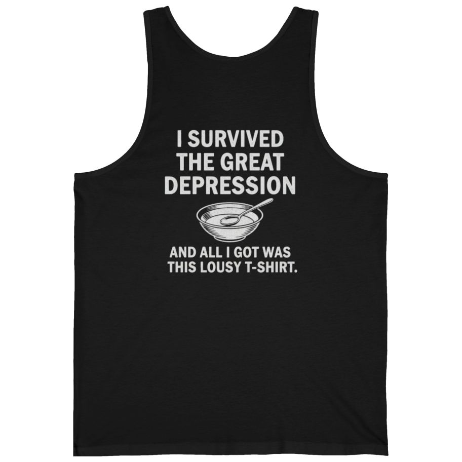Great Depression Back Print Tank Top - Black back