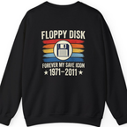 Floppy Disk Memorial Back Print Sweatshirt - Black back