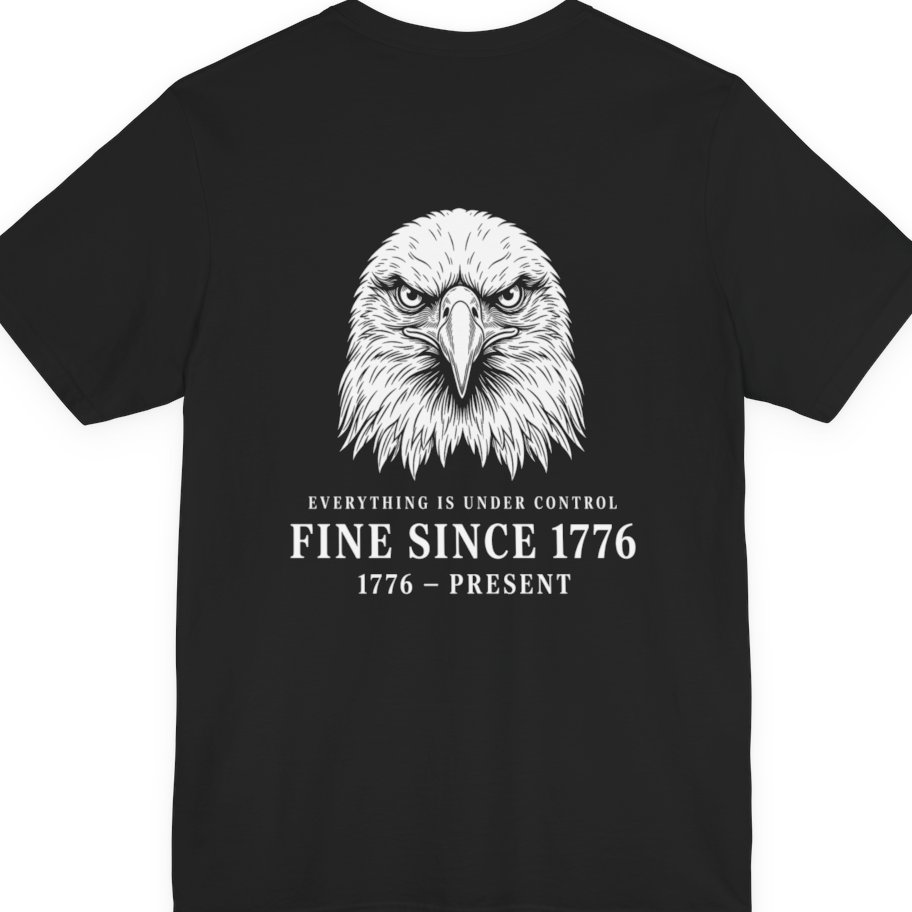 Stressed Eagle Fine Since Back Print Premium Tee - Black back