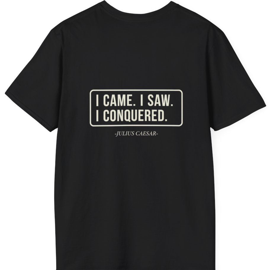 I Came I Saw I Back Print T-Shirt - Black back
