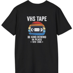 Vhs Tape Memorial Back Print T-Shirt - Black back