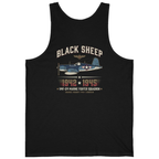 Black Sheep Squadron Crest Back Print Tank Top - Black back