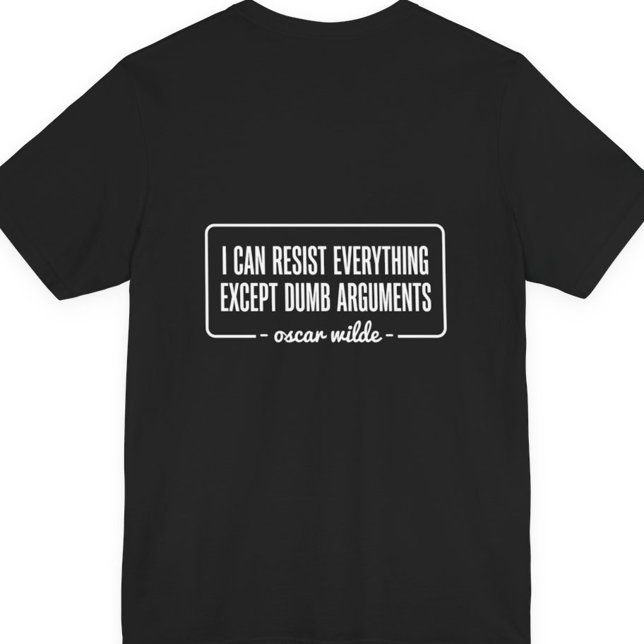 Oscar Wilde Quote Back Print Premium Tee - Black back