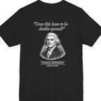 Thomas Jefferson Procrastination Double Spaced Back Print Premium Tee - Black back