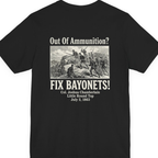 Out of Ammunition Fix Bayonets Back Print Premium Tee - Black back