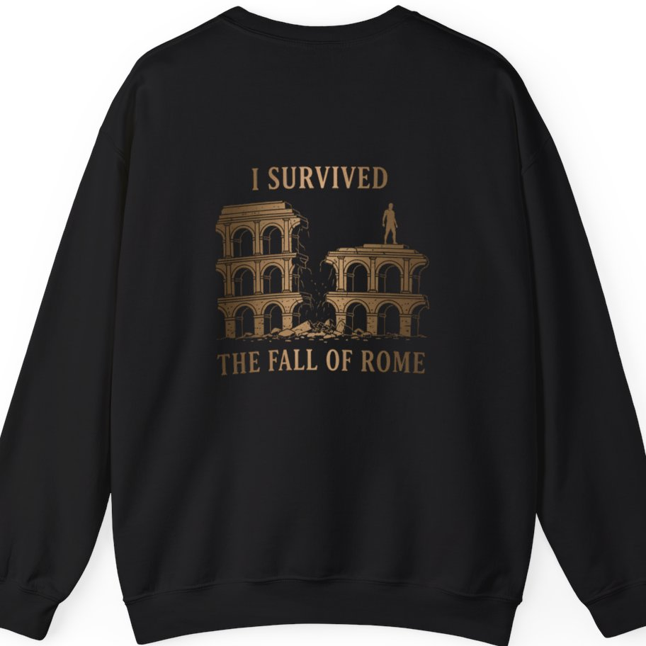 I Survived The Fall of Back Print Sweatshirt - Black back