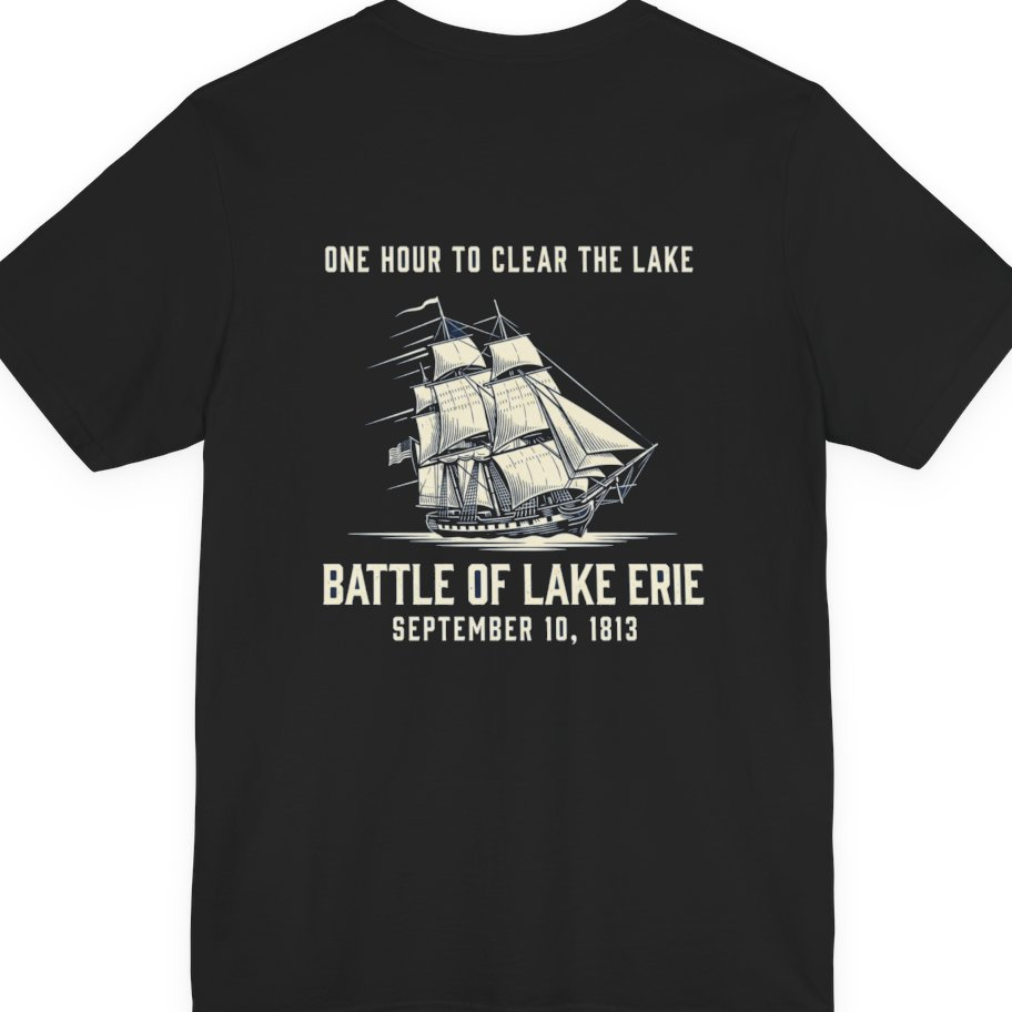 Battle of Lake Erie Back Print Premium Tee - Black back