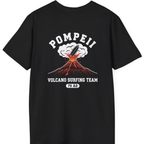 Pompeii Volcano Surfing Team Back Print T-Shirt - Black back
