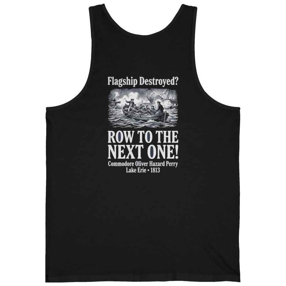 Row To The Next Ship Back Print Tank Top - Black back
