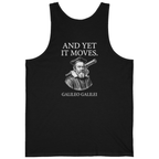 Galileo And Yet It Moves Back Print Tank Top - Black back