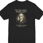 Woodrow Wilson Fourteen Points Procrastination Back Print Premium Tee - Black back