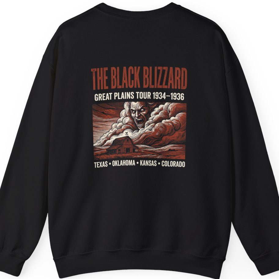 Black Blizzard Dust Tour Back Print Sweatshirt - Black back