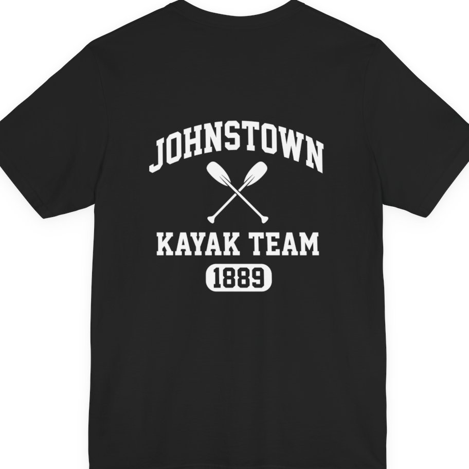Johnstown Kayak Team Back Print Premium Tee - Black back