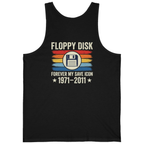 Floppy Disk Memorial Back Print Tank Top - Black back