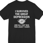 Great Depression Back Print Premium Tee - Black back