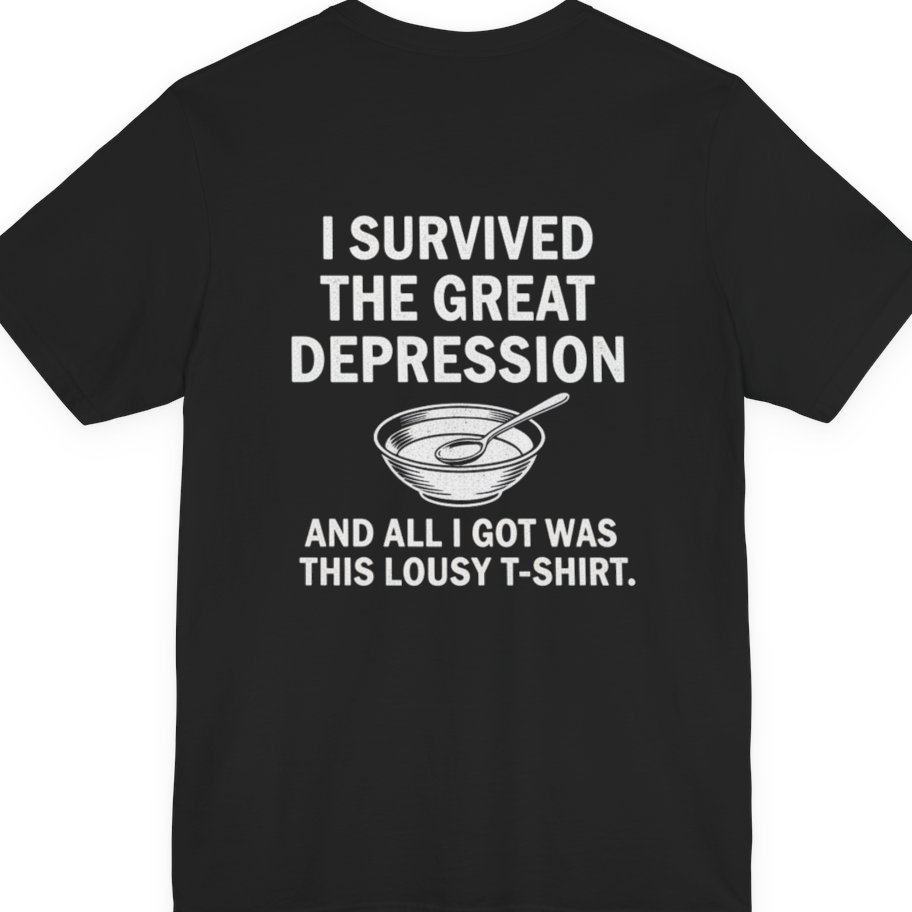 Great Depression Back Print Premium Tee - Black back