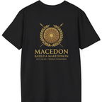 Macedonian Empire Crest Back Print T-Shirt - Black back