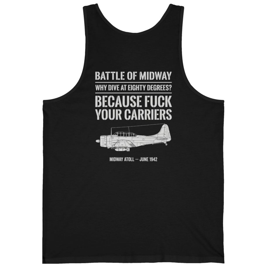 Battle of Midway Back Print Tank Top - Black back